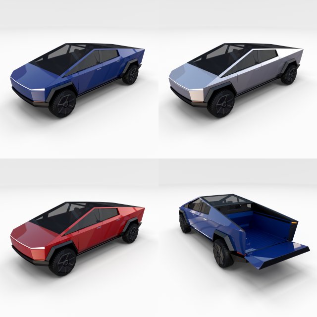 tesla cybertruck pack Modelo 3D .c4d .max .obj .3ds .fbx .stl .blend 