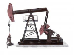 oil pumpjack weathered pack 3D Model