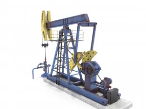oil pumpjack weathered pack 3D Model