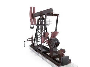 oil pumpjack weathered pack 3D Model