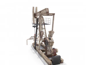 oil pumpjack weathered pack 3D Model