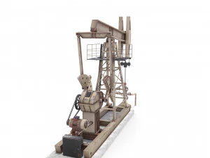 oil pumpjack weathered pack 3D Model