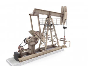 oil pumpjack weathered pack 3D Model