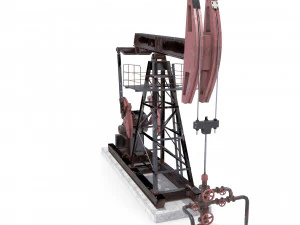 oil pumpjack weathered pack 3D Model