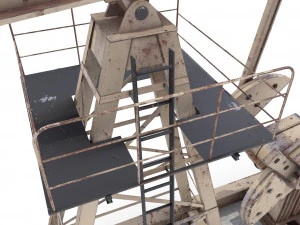 oil pumpjack weathered pack 3D Model
