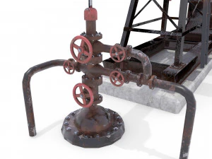 oil pumpjack weathered pack 3D Model
