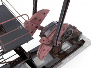 oil pumpjack weathered pack 3D Model