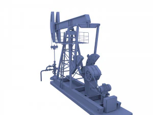 oil pumpjack weathered pack 3D Model