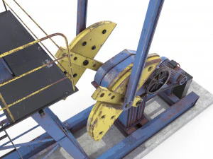 oil pumpjack animated weathered pack 3D Model