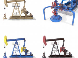 oil pumpjack animated pack Modèle 3D