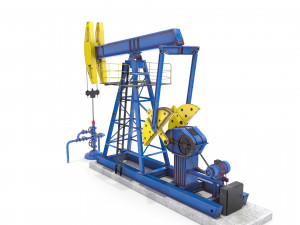 oil pumpjack animated pack Model 3D