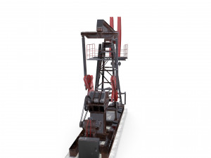 oil pumpjack animated pack Model 3D