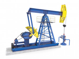 oil pumpjack animated pack Model 3D