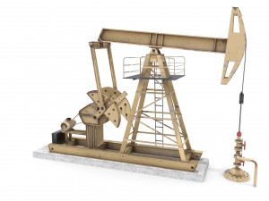 oil pumpjack animated pack Model 3D