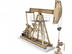 oil pumpjack animated pack Model 3D