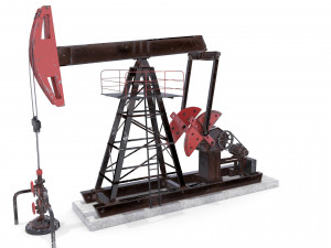 oil pumpjack animated pack Model 3D
