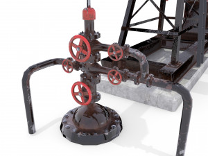 oil pumpjack animated pack Model 3D