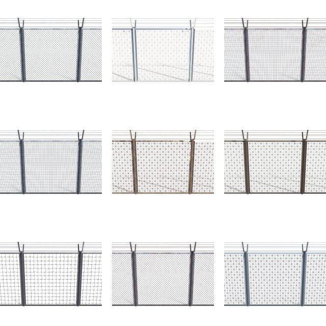 10 piece low poly fence pack 1 Modelo 3D .c4d .max .obj .3ds .fbx .stl .blend 