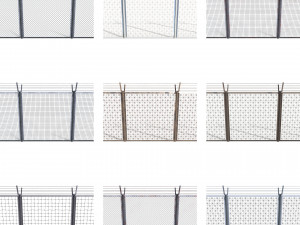 10 piece low poly fence pack 1 3D मॉडल