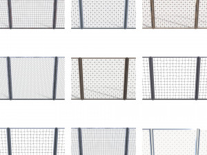 10 piece low poly fence pack 2 3D मॉडल