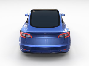 tesla model 3 with chassis blue Modelo 3D