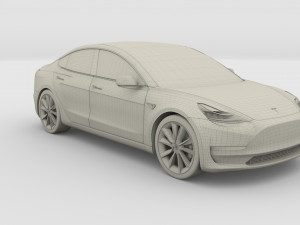 tesla model 3 with chassis blue Modelo 3D