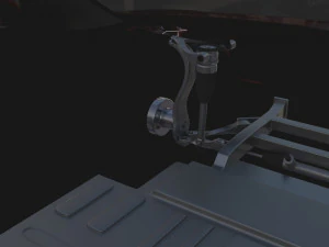 tesla model 3 with chassis red 3D Model