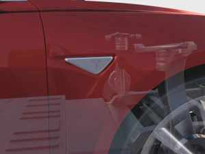 tesla model 3 with chassis red 3D Model