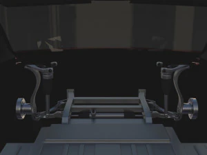 tesla model 3 with chassis red 3D Model