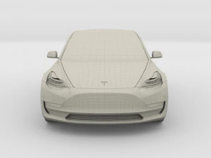 tesla model 3 with chassis red 3D Model