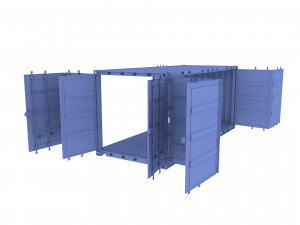 20ft shipping container double side open 3D Model