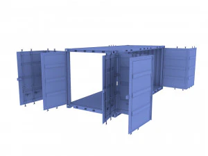 20ft shipping container double side open 3D Model