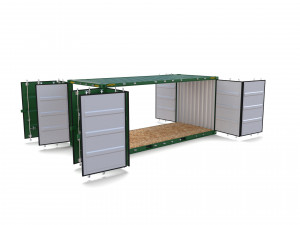 20ft shipping container double side open 3D Model