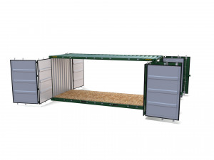 20ft shipping container double side open 3D Model