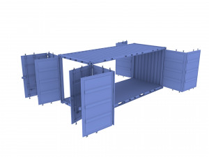 20ft shipping container double side open 3D Model