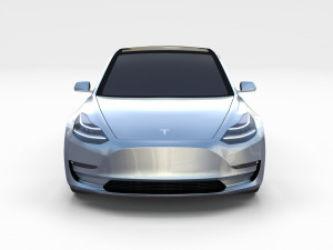 tesla model 3 with chassis silver 3D मॉडल