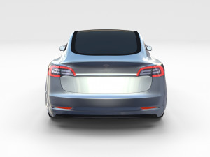 tesla model 3 with chassis silver 3D मॉडल