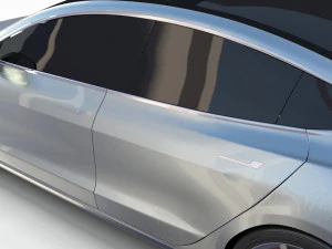 tesla model 3 with chassis silver 3D Model