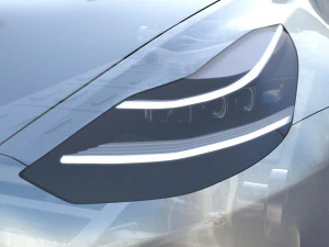 tesla model 3 with chassis silver 3D Model