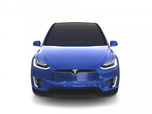 tesla model x with chassis blue 3D Model