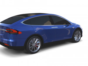 tesla model x with chassis blue 3D Model