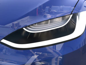 tesla model x with chassis blue 3D Model