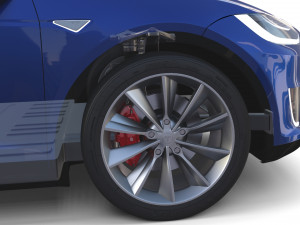tesla model x with chassis blue 3D Model