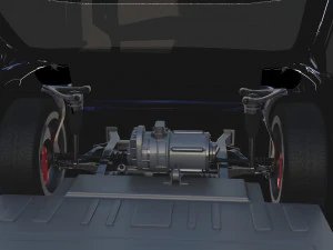 tesla model x with chassis blue 3D Model