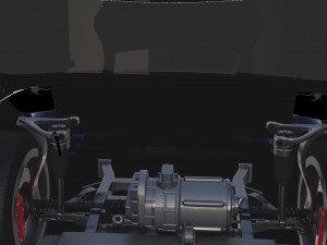tesla model x with chassis blue 3D Model