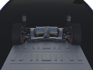 tesla model x with chassis blue 3D Model