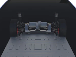 tesla model x with chassis blue 3D Model