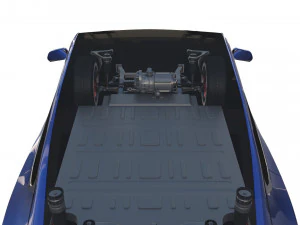 tesla model x with chassis blue 3D Model