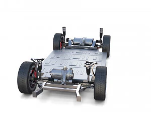 tesla model x with chassis blue 3D Model