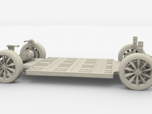 tesla model x with chassis blue 3D Model